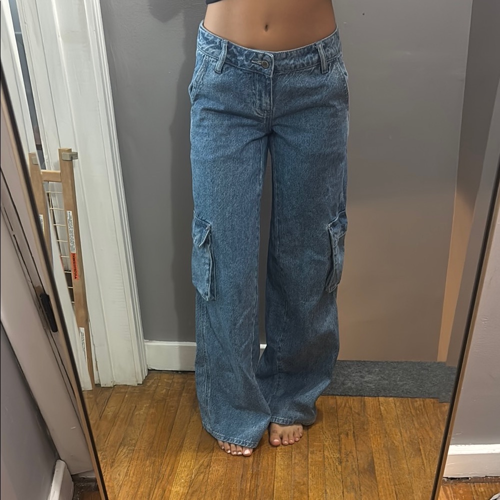Kendall & Kylie Blue Flare Wide Leg Jeans